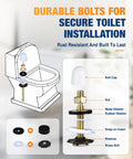 Top Shelf Toilet Flange Repair Kit With Extra Thick One Point Five Seven Inch Wax Ring To Crush Leak Headaches And Guarantee Rock Solid Seal For Three And Four Inch Pipes. Durable rust-resistant toilet installation bolts and washers.