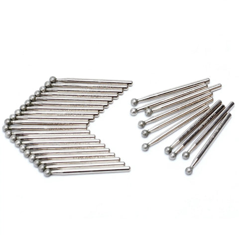 30 Piece Ball Shape Diamond Burr Set For Rotary Tools arranged in a fan shape on a white background