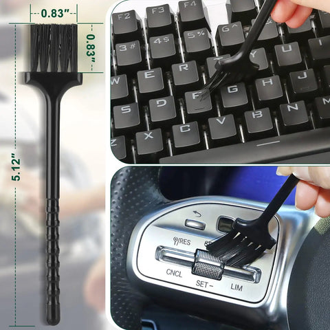 Car Interior Duster Kit With Detail Brush And Cleaning Gel for fast dust removal from vents dashboards and speakers details