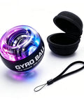 Grip Strength Gyro Ball Exerciser With LED Lights No Batteries Needed Portable Carry Bag For Wrist Forearm Strengthening And Hand Training Torque Ball For Fingers Grip Muscles And Arm Workout, with carry case and strap