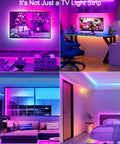 Rgb Led Strip Lights For TV Backlight 6.56Ft With 24 Key Remote 10 Level Brightness used for decor in living room and bedroom