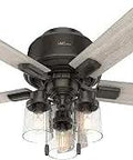 Hartland Sleek Low Profile Indoor Ceiling Fan With LED Light Kit, 44 Inch Blade Span, Noble Bronze Finish, Whisper Quiet Motor