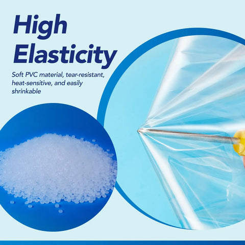 High Elasticity soft PVC material for Straight Up Solid Heavy Duty Heat Shrink Wrap Bags 500 Pack 4x6 Inch Clear Film.
