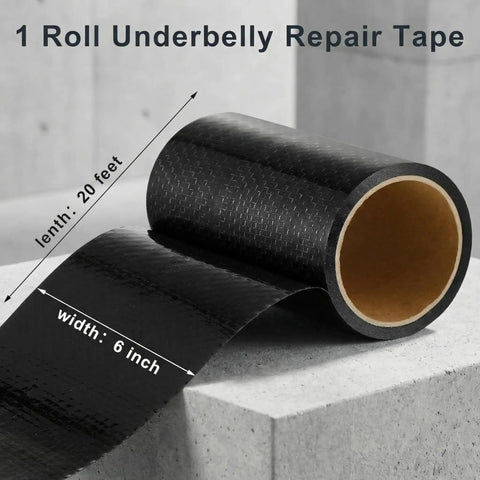 6 Inch By 20 Foot RV Underbelly Tape Tough As Nails Waterproof Corrugated Flex Belly Patch with thick adhesive on concrete
