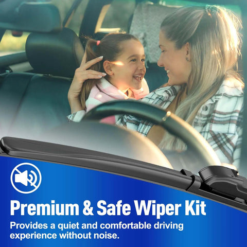 Mother and child in car highlighting Rear Windshield Wiper Blade For X3 2018-2024, Streak Free OEM Quality Back Wiper Replacement.