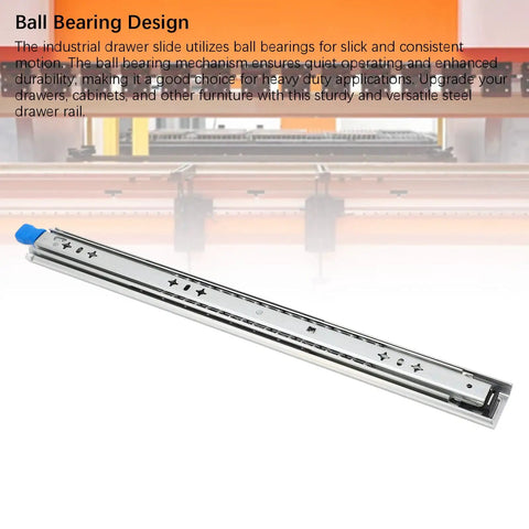 Heavy Duty Self Locking Drawer Slides 12 Inch Side Mount Extension Glides featuring triple locking mechanism with ball bearing design.