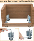 Heavy Duty Corner Leveling Feet For Uneven Floors Adjustable Furniture Levelers With Left And Right Brackets installed on wood box