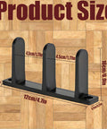 4 Pack Floor Mount Sliding Door Guides with Screws for 1 3 8 Inch Thick Doors, Bottom Track Guides for Barn Doors, Closets, Cabinets and Pocket Doors, Smooth ABS Material for Quiet, Durable Bathroom and Kitchen Use, product size diagram