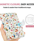 RFID Blocking Passport Holder with Magnetic Closure For Easy Access Leather Travel Wallet Case shown with floral pattern