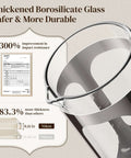 Thickened borosilicate glass carafe from French Press Coffee Maker 34 Ounce Plastic Free Brewing Surface With Thickened Glass And Stainless Steel