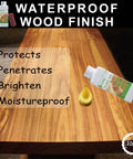 Image of Pure Tung Oil For Wood Finishing And Sealing, Waterproof And Food Safe For Indoor Outdoor Furniture And Countertops on wood.