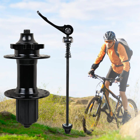 8 9 10 Speed Rear Wheel Hub For MTB And Commuter Bikes With 6 Bolt Disc Quick Release Lightweight Aluminum Black Finish