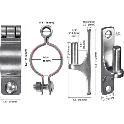 Heavy Duty Stainless Steel Gate Hinge With Wall Mount And Screw Mount Fits Fence Posts Up To 35mm Rustproof Sturdy Gate Post Hinge