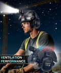 Built Tough Hard Hat With Integrated Headlamp For All Day Comfort And Visor, Ventilated Adjustable Ear Muffs, Six Point Suspension