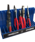 Blue Pliers Rack Organizer For Pegboard And Toolbox Drawer Holds 16 Sets Of Pliers From Regular To Small Keeps Spring Loaded Pliers Closed
