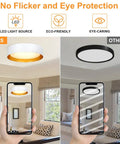 Comparison of Super Versatile Dimmable Round Led Flush Mount Ceiling Light 15 Inch Fixture In Matte White With Gold Inside and others