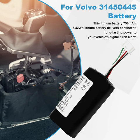 Volvo Digital Siren Alarm Battery Replacement 750mAh 3 42Wh Compatible With 31450445 GBQ6E P0839A close-up