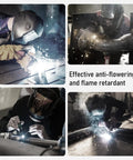 Welder wearing Reversible Welding Cap For Men And Women, Washable Fireproof Welders Hat With Flame Retardant Cotton.