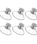 Heavy Duty 6 Piece Suction Cups With Metal Screw Threaded Rod, clear PVC holders, 41mm size, ideal for strong grip on glass surfaces.