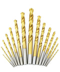 Get The Job Done With These 5Pc Cobalt Hss Drill Bits For Stainless Steel And Tough Alloys Featuring A Hot Split Tip For Precision Work Without Walking Or Breaking., gold cobalt HSS drill bit set in multiple sizes