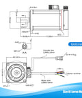 Technical diagram of Beefed-Up 600W AC Servo Motor Kit Without Brake For CNC Machines, 220V 3.5A 3000rpm Encoder RS485 Controller