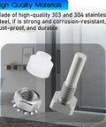 Upgraded Shower Door Pivot Pin Replacement Kit For Framed Glass Swing Doors Heavy Duty Stainless Steel Hinge Repair showing stainless steel parts.