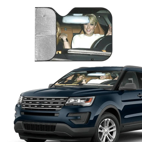 Funny Windshield Sun Shade For Cars Keeps Your Ride Cool Blocks UV Rays Waterproof Polyester With Bubble Aluminum Film