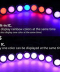 Comparison of Dope 20 Pack LED Deck Lights Kit 1.77 Inch RGBW IC, top with multicolor, bottom with single color.