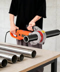 Powerful 2300W Electric Pipe Threader Kit With 110V US Plug for Pro DIY Pros, user operating with aluminum pipe.
