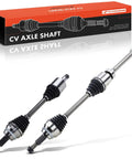 Front CV Axle Shaft Assembly Pair For Toyota Camry 2007 2017 3.5L V6, shown in packaging and as two metal shafts.