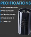 124 149 Uf Round CD60 Motor Start Capacitor 165 Vac Plus Or Minus 20 Percent For 50 60 Hz AC Motors image with specs