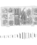 Super Cool 200 Piece Spring Kit Mix With Heavy Duty Extension And Compression Springs For Tough DIY Repairs Automotive Fix Ups, Construction Jobs, Fastening Tasks And Crafting Projects In A Handy Storage Box. assorted steel springs in storage case