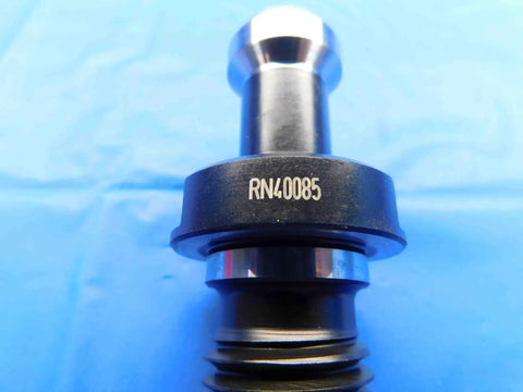 Cat 50 Coolant Thru Retention Knobs Plus Pull Stud Hardware with RN40085 marking, showcasing a sharp 45-degree angle.
