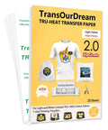 Upgraded Iron On Heat Transfer Paper For T Shirts 20 Sheets 8.5x11 Light Fabric Printable Heat Transfer Vinyl For Inkjet Printer