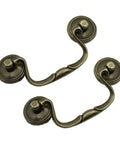 Antique Brass Cabinet Pulls Three And One Quarter Inch Center European Style Decorative Drawer Handles Eight Pack