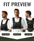 Hands Free Tactical Chest Pack for Men Lightweight Hydration Bag With Gear Holder Reflective Outdoor Chest Pack three views
