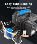 Hassle Free Automatic Copper Tube Bending Machine, handheld bender with 90° bend feature, copper tubing included.