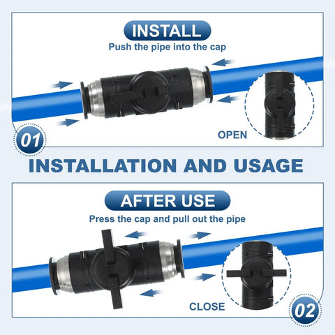 Installation and usage of Four Pack 16mm Push To Connect Ball Valve Fittings For Pneumatic Systems, Black 0-60 Degree Flow Control
