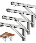 16 Inch Folding Shelf Brackets Built Tough Heavy Duty Stainless Steel Collapsible Shelving For Benches And Tables Space Saving DIY