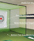 Golf Driving Cage Net 8x8x8 Ft Heavy Duty Steel Frame Enclosure For Real Backyard Full Swing Practice 1-Inch Tubing Tear-Resistant 5-Ply Netting