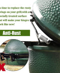 Replacement Hinge Springs For Large Big Green Egg Accessories set of 2 showing installation on outdoor grill hinge.