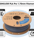 Front view: 3DHoJor PLA Pro 1.75mm grey PLA+ filament on cardboard spool, 1 kg