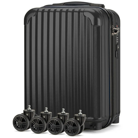 Underseat Carry On Luggage 18x14x8 Inches Hardside With TSA Lock USB Port Lightweight Removable Silent Wheels Black Travel Bag For Easy Spirit And Frontier Flights with detached wheels