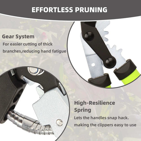 Close-up of Heavy Duty Loppers For Tree Trimming With Gear Technology And Labor Saving Pruning Shears