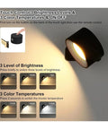 Lightess LED Wall Sconce 19 RGB Colors Dimmable, Rechargeable Sconces Battery Operated Picture Light, Touch control with brightness options.