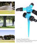 360 Degree Rotating Lawn Sprinkler For Large Area Coverage With Adjustable Spray Directions Direct Or 45 Degrees in action