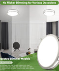 2 Pack 36W 3600LM LED Flush Mount Ceiling Lights Ultra Bright Daylight White 5000K 13 Inch Dimmable Fixtures for living room