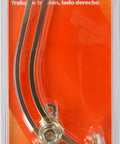 Friction Lid Support Bracket Right Side Warm Brass Finish for smooth cabinet lid operation, packaging showing installation details.