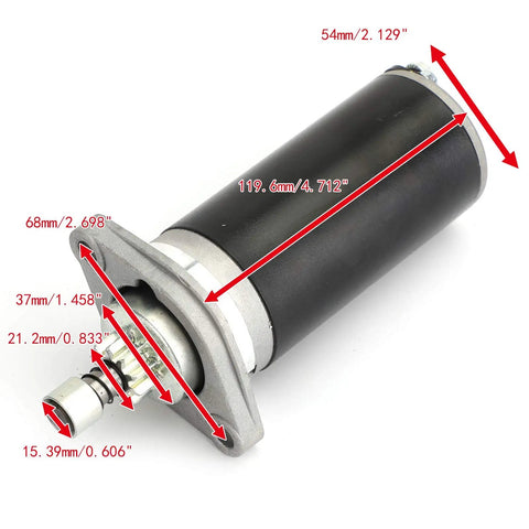 Pro Grade Outboard Starter Motor 25ELR 25ES 25ESH 25ESR 25L 25MLH size measurements for Yamaha Nissan 15HP 1988-2010