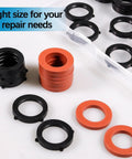 80 Pack Garden Hose Washers Rubber Gaskets For 3/4 Inch Fittings Fits All Standard Outdoor Hoses With Heavy Duty Red And Black